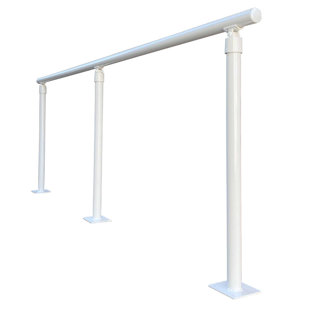 38" H x 96" W x 1.9" D Aluminum Handrail