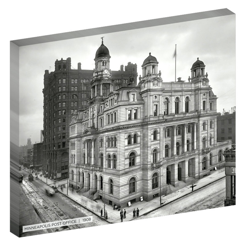Minneapolis Post Office, historique de Minneapolis - reproduction de photo sur toile tendue, 20" H x 24" W x 1.5" D