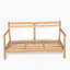 Canapé de patio en bois d'acacia avec coussin résistant à l'eau, teck et beige