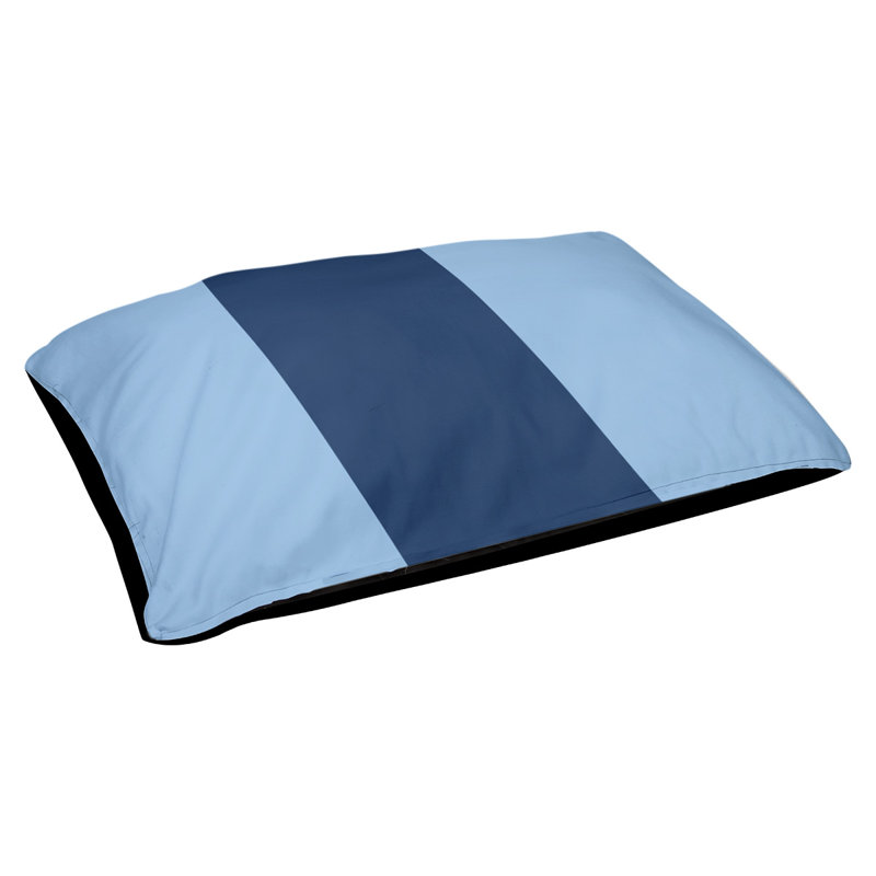 Coussin rectangulaire designer Tampa Bay, Grand (L 40 po x l 50 po), Bleu pâle / bleu marine / bleu pâle