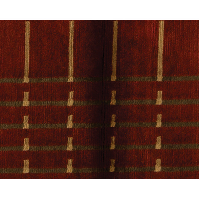 Hand Knotted Wool Area Rug in Red