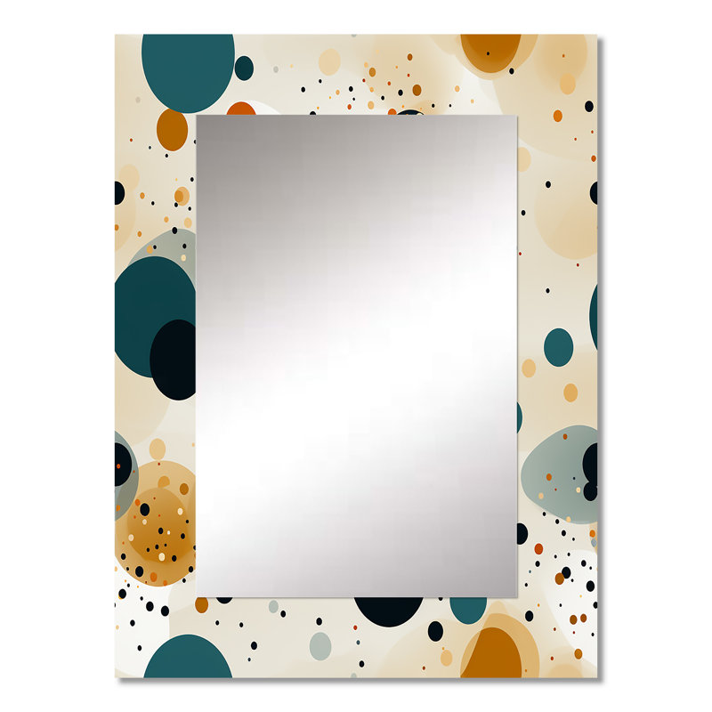 Motif à pois chic industriel Cranesville - miroir décoratif à pois, miroir mural moderne, impression d'art en métal