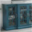 Meuble télé 63 po, buffet, armoire de rangement, bleu sarcelle