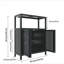 Armoire de rangement en bambou noire de grande capacité pour salle de bain-125535472