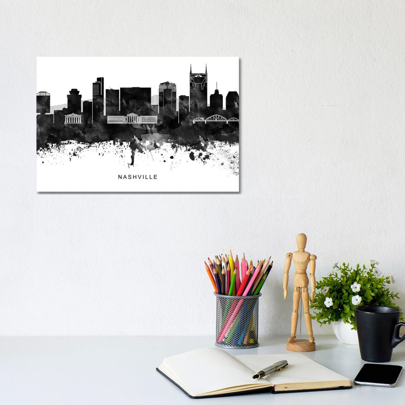 Nashville Skyline by WallDecorAddict - Wrapped Canvas Print, 20.32 cm H x 30.48 cm W