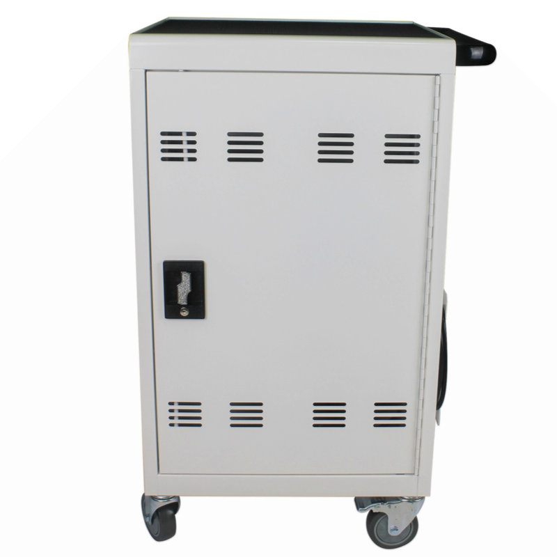 Station de charge mobile 30 + 2Bay pour tablette Chromebook et ordinateur portable avec multiprise incluse, Blanc