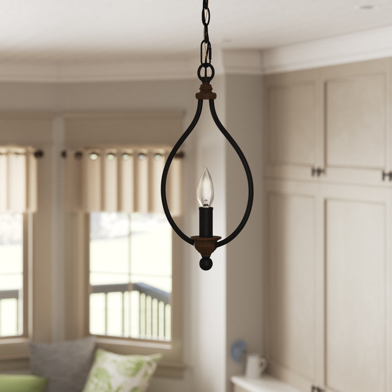 Hartsville One Light Mini-Pendant from Generation Lighting , Dark Weathered Zinc/Weathered Oak, Not Energy Star, No