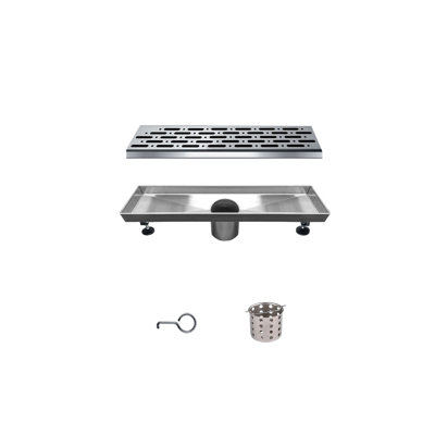 Rio Orinoco River Series 12 Inch Long Stainless Steel Linear Floor Shower Drain