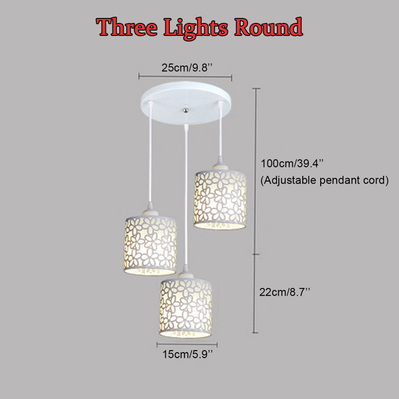Luminaire suspendu en grappe à 3 lumières Wikhard