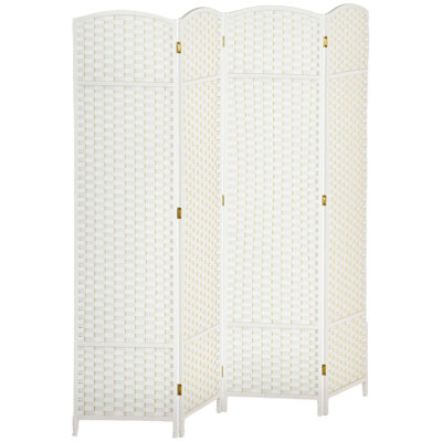 Paravent pliable à 4 panneaux tissé à la main, d'une hauteur de 1,70 m, autoportant, pour la maison et le bureau.