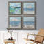 Jour sur le lac - Ensemble de 4 peintures sur toile encadrées-60147929