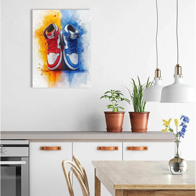 «Graffiti Sneaker Sneaker», art mural sur toile pour chambre de garçon, œuvre d'art tendance pour chaussures de sport, photo de chaussure Hypebeast pour décoration intérieure encadrée prête à être suspendue