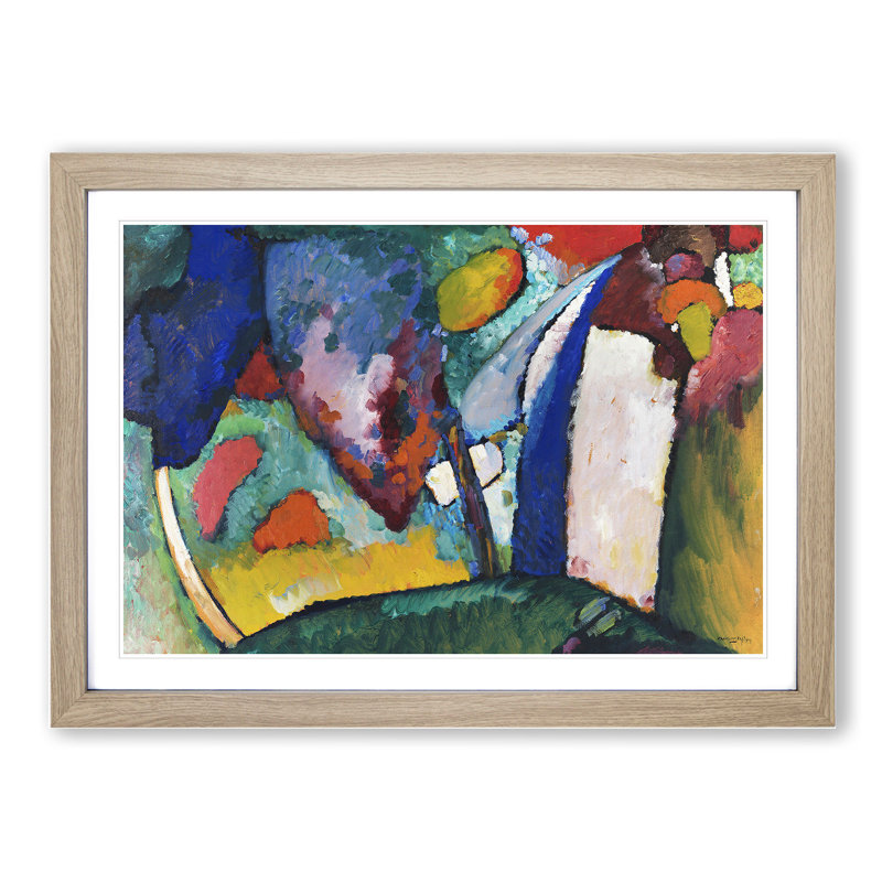 The Waterfall by Wassily Kandinsky - Picture Frame Painting, 36cm H x 48cm W x 2cm D, Oak