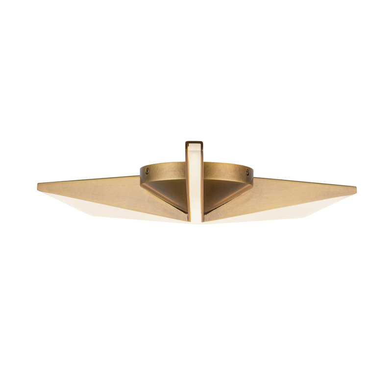 Tachi LED Flush Mount, 2.5" H x 18.13" W x 18.13" D, Vintage Brass