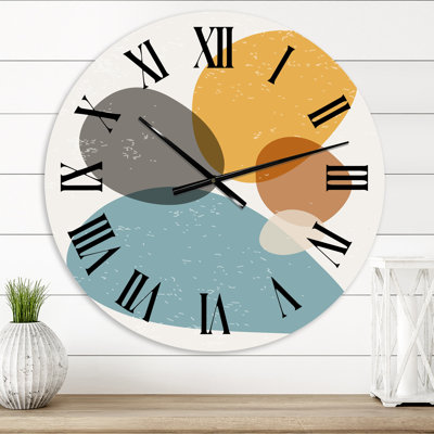 Minimal élémentaire organique et géométrique compostions xiv - horloge murale moderne