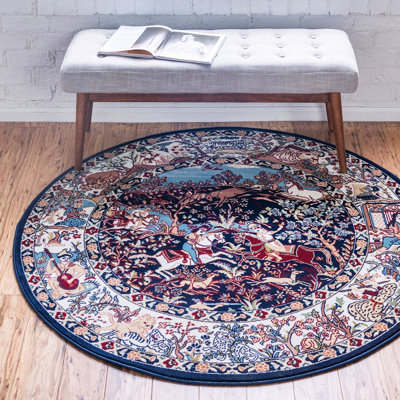 Tapis traditionnel Kelayeh couleur saphir