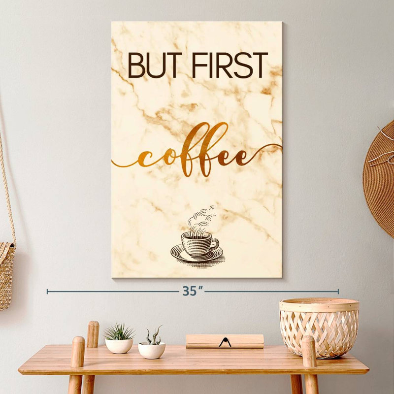 «Coffee Cup First» sur toile, H 30 po x l 20 po x P 1,25 po