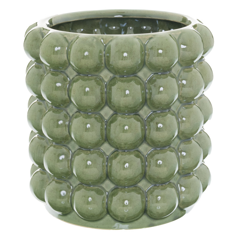 Whittemore Ceramic Pot Planter, Green, 20 cm H x 20 cm W x 20 cm D