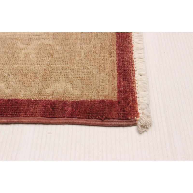 Tapis bourgogne noué à la main de conception unique 9 pi 1 po x 11 pi 6 po Chobi