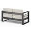 Causeuse, finition noire avec coussin beige
