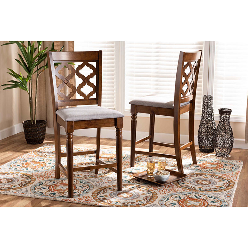 Tabouret de comptoir 25 po Britiany, Polyester gris