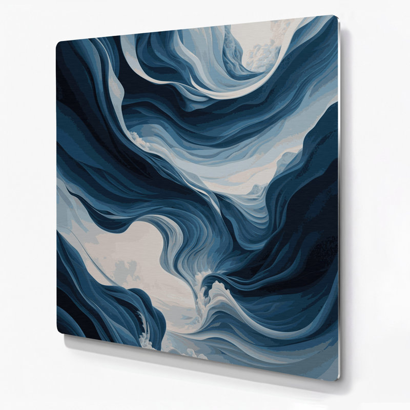 Paysage abstrait 25, art mural gris en métal, H 12 po x l 12 po