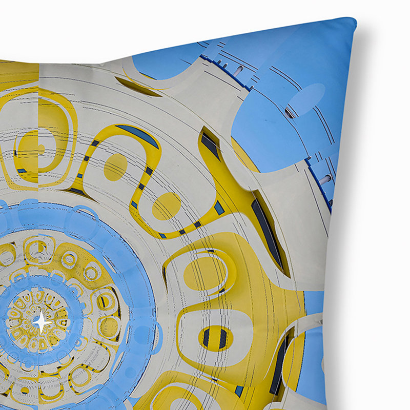 227_Oreiller de sol touffeté Bohémien et éclectique, 26 po x 26 po