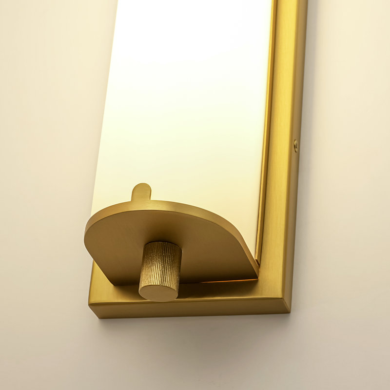Applique murale linéaire moderne à 1 lumière DEL à intensité variable Elivra (32,5 po), Or brossé