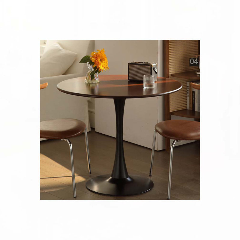 Table de salle à manger ronde, H 29 po x L 31,5 po x l 31,5 po, Noyer