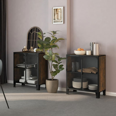 Storage Cabinet File Cabinet with Doors for Living Room Metal and MDF by 17 Stories