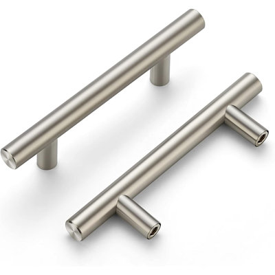 30 Pack | 5'' Cabinet Pulls Satin  Stainless Steel Kitchen Drawer Pulls Cupboard Pulls Brushed Nickel Cabinet Handles 3” Hole Center