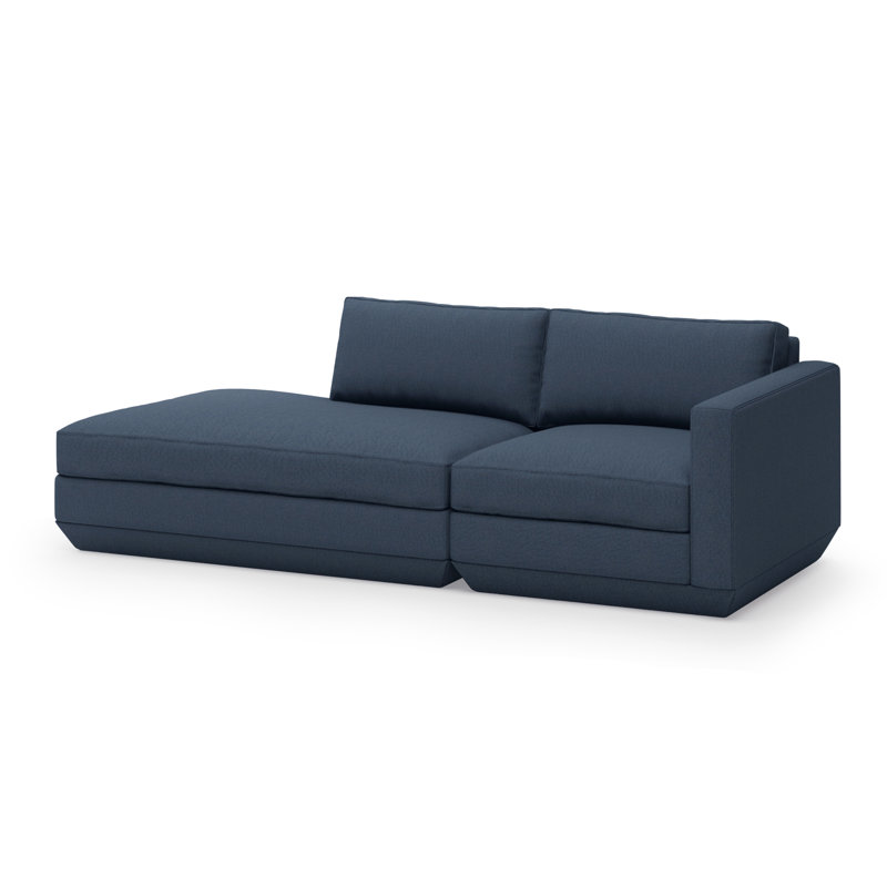 Canapé modulaire 2 pièces Podium, Bleu marine Hanson, Orienté vers la gauche