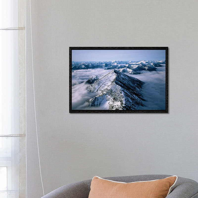 An Aerial View Of Montana's Rocky Mountain Front 1 Piece Wall Art on Canvas, 66.04 cm H x 45.72 cm W, Black Framed