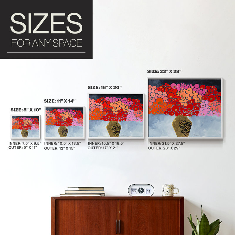 Red Poppies II -Framed Print - Restickable