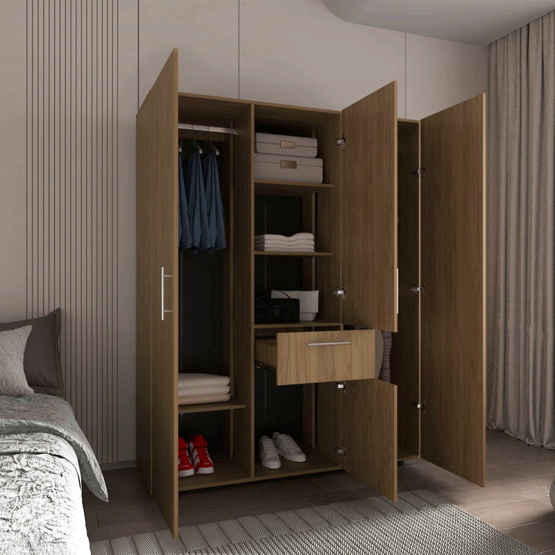 Armoire, 2 portes, 5 tablettes, 1 tiroir