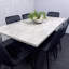 Grey Dining Table with Hairpin Legs & 6 Velvet Chairs (75cm)-1446669466-1446669444