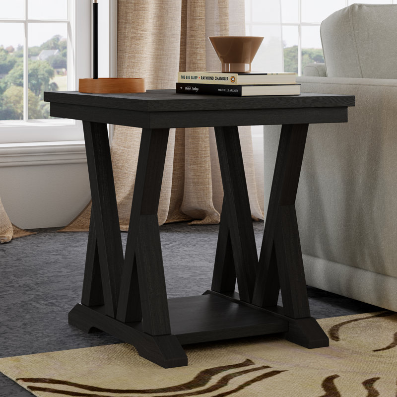 Lattice End Table, Black