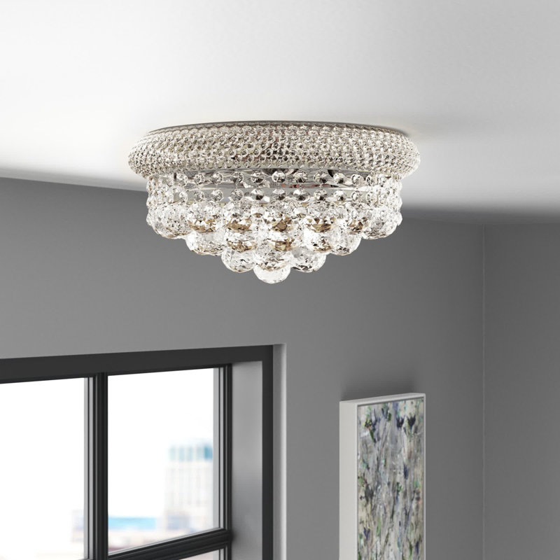 Hallsburg Flush Mount, Chrome, Royal Cut