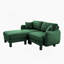 Convertible L Shape Sectional 3 - Seater Sofa Couch With Distinctive Shell - Shaped Armrests, Removable Ottoman And Cylindrical Legs For Versatile Living Spaces-2097796224-2097796227