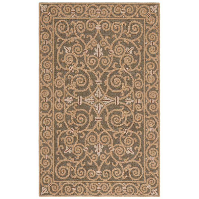 Chelsea Hand Hooked Wool Pile Oriental Rug, Rectangle 5'3" x 8'3"