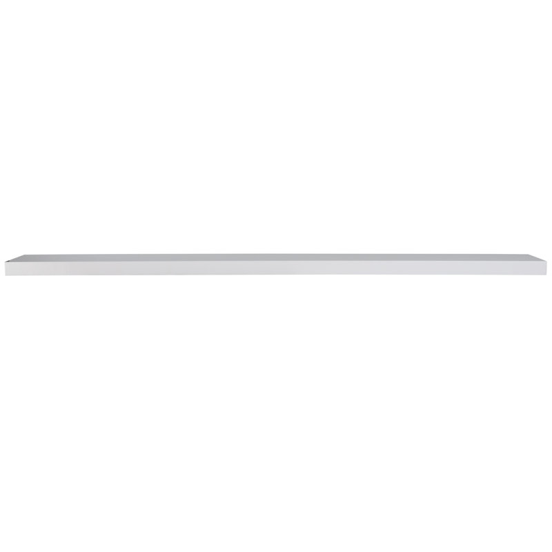 Tablette flottante en bois blanc Funkley, H 1,97 po x l 74,81 po x P 10,24 po, Blanc