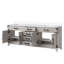 Meuble-lavabo double en chêne blanc 80 po X P 22 po D, avec plateau en quartz blanc-117980364