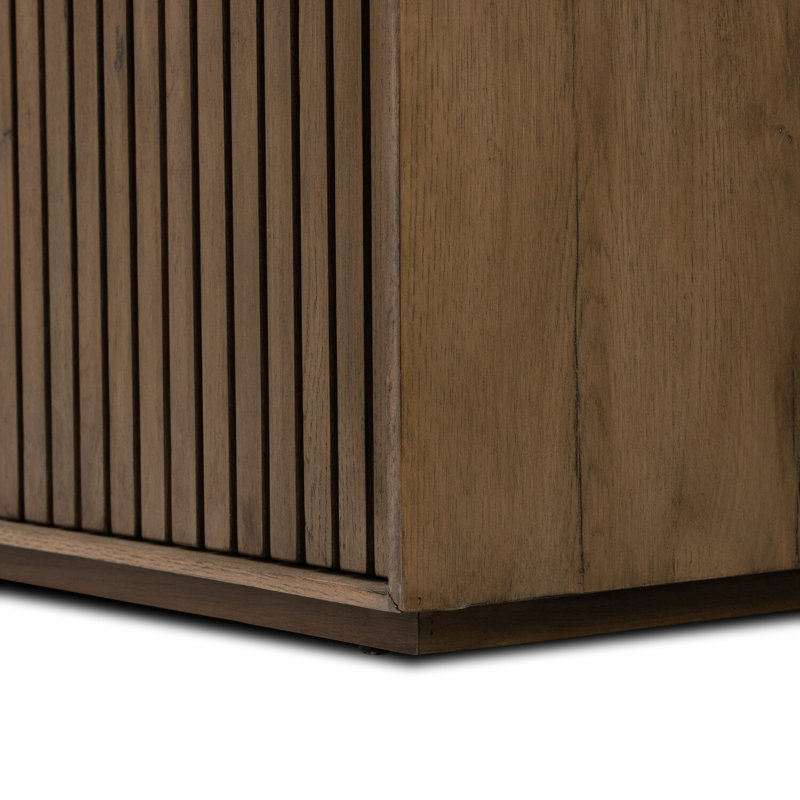 Leo 82'' W Solid Wood Sideboard, Rustic Gray
