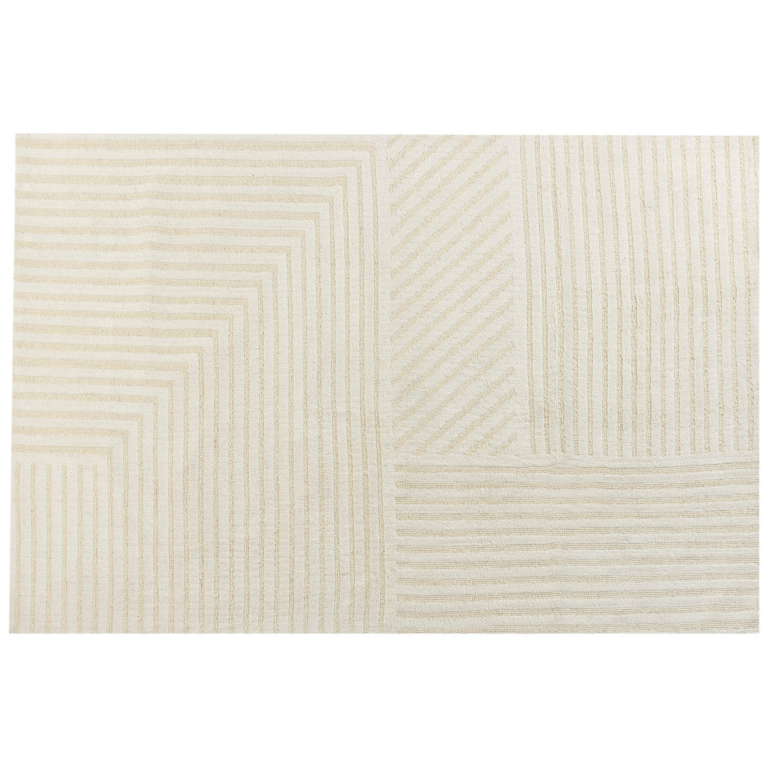 Handgefertigter Teppich Laureano aus Wolle in Beige