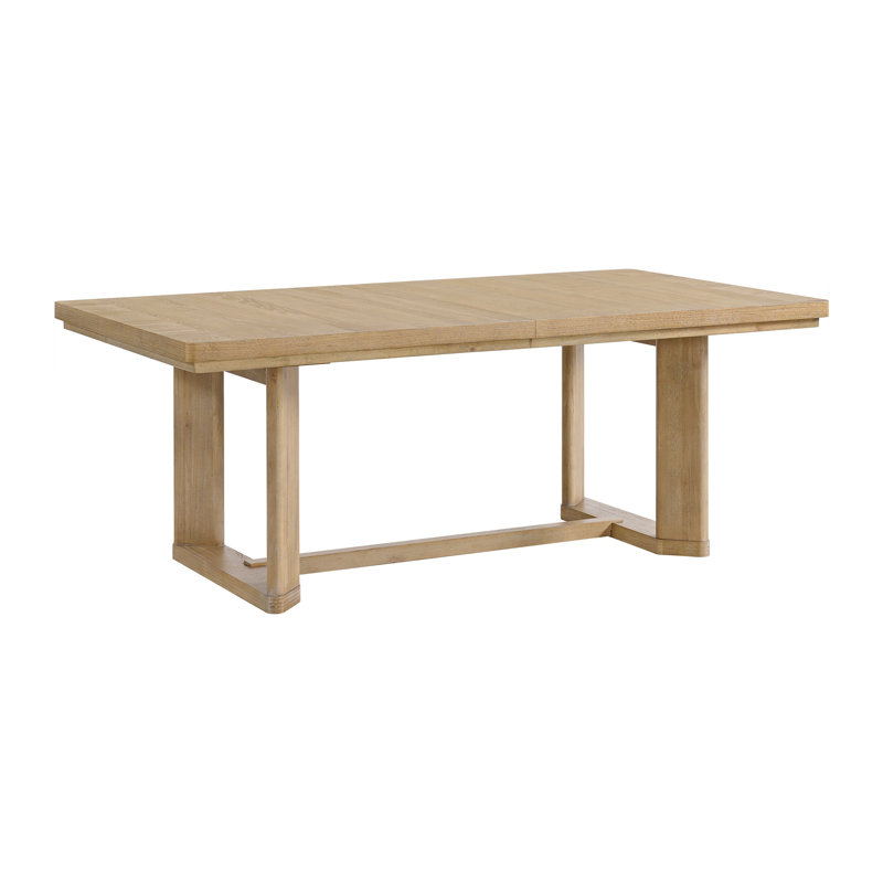 Brown Trestle Table With Leaf