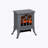 HOMCOM 17" Freestanding Electric Fireplace Stove, Fire Place Heater with Realistic Logs and Flame Effect and Overheat Protection, 750W/1500W, Beige-987790609