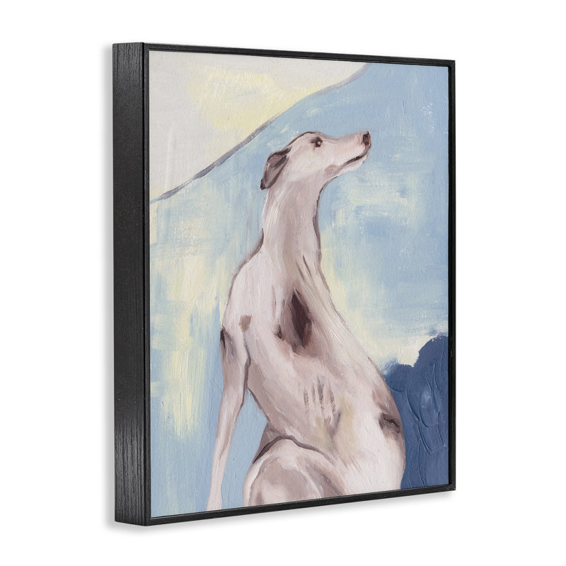 «Greyhound», peinture abstraite encadrée par Melissa Wang, Giclée encadrée noir minuit, H 14 po x l 11 po