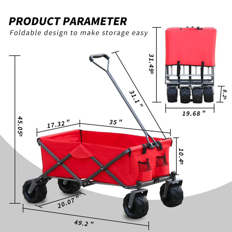 Chariot de jardin utilitaire pliable couleur pliable