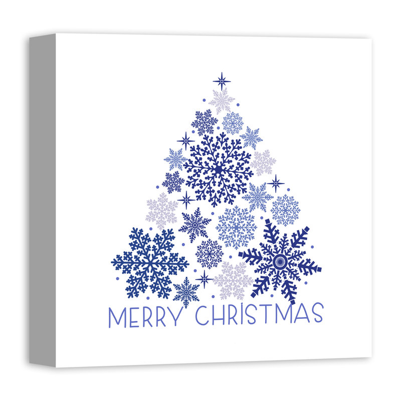 Snowflake Christmas Tree - Graphic Art on Canvas