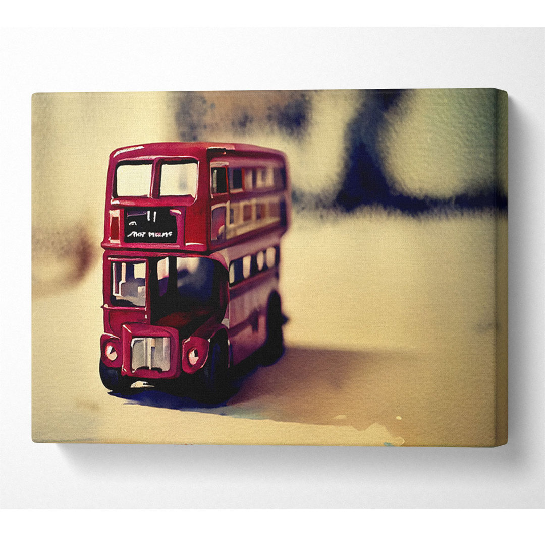 Old English Bus Toy - Kunstdrucke auf Leinwand